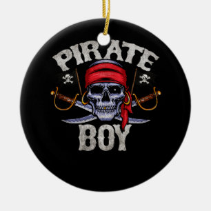 Pirat Costume Boy Kapten Temaparty Halloween C Julgransprydnad Keramik