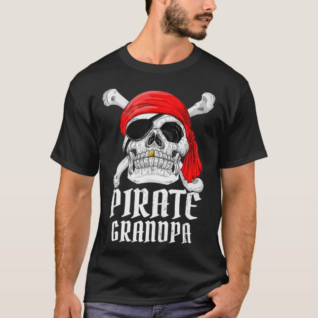 Pirat Costume Grandpa Temaparty Halloween Man P T Shirt (Framsida)