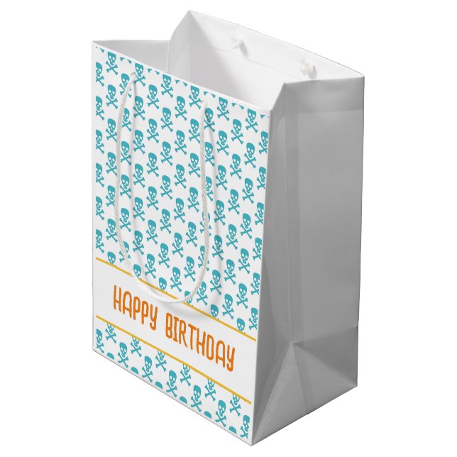 Pirat Crossbone GRATTIS PÅ FÖDELSEDAGEN Kids Color (Baksidan Vinklad)