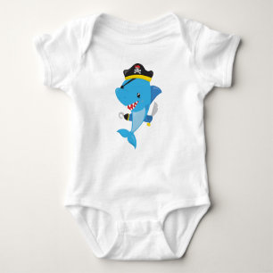 Pirat, Cute Shark, Little Shark, Blue Shark T Shirt
