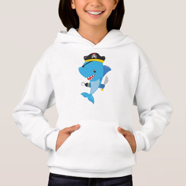 Pirat, Cute Shark, Little Shark, Blue Shark T Shirt (Framsida)