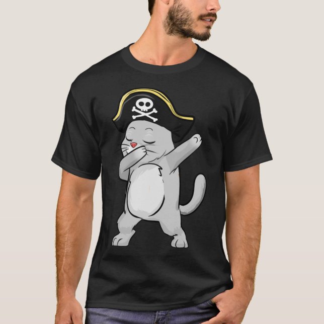 Pirat Dabbing Cute Cat Kärlek Pet Cats Kittens T Shirt (Framsida)