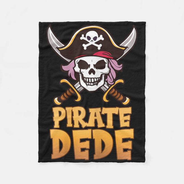 Pirat Dede Funny kapten Matching Grandma HallSKORD Fleecefilt (Framsidan)