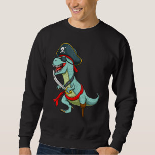 Pirat Dinosaur Rex Tyrannosaurus Halloween Costu Lång Ärmad Tröja
