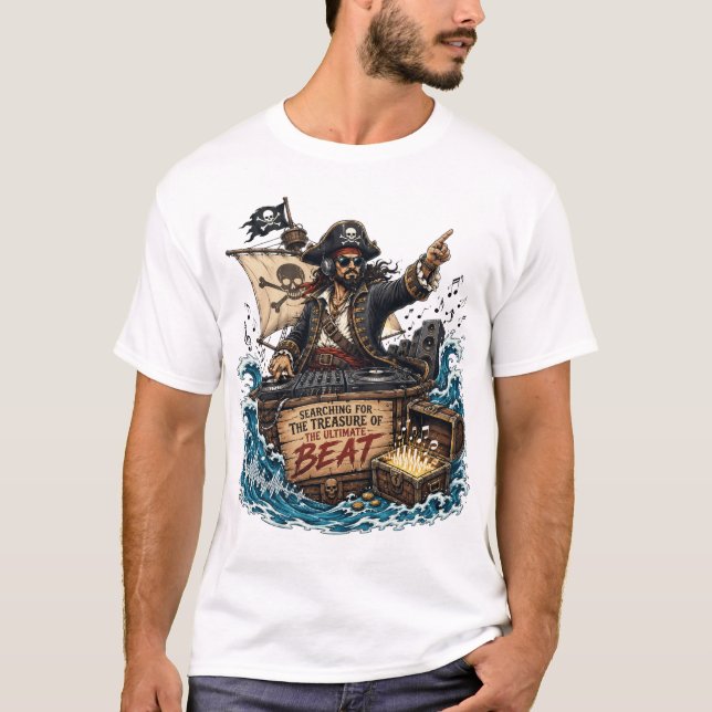 Pirat-DJ-kapten T Shirt (Framsida)