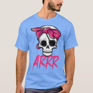 Pirat död med Öga Patch Rosa Bandana Halloween  T Shirt