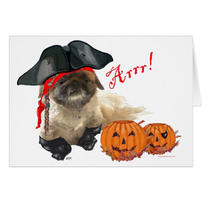 Pirat Doggie Hälsningskort (Framsidan Horizontal)