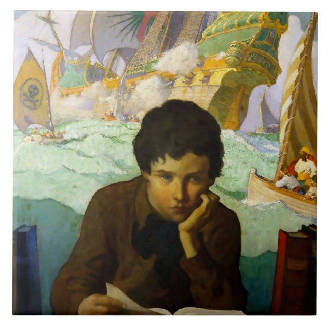 "Pirat Dreams" av NC Wyeth Kakelplatta (Framsidan)