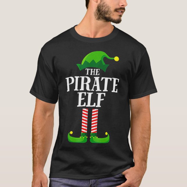 Pirat Elf Matching Family Group jul Party P T Shirt (Framsida)