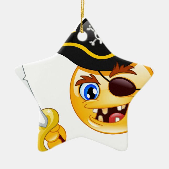 pirat emoji julgransprydnad keramik (Framsidan)