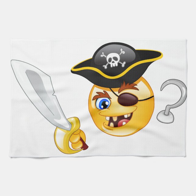 pirat emoji kökshandduk (Horisontell)