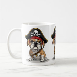 Pirat English Bulldog Skull Crossbone Kaffemugg