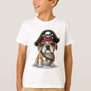 Pirat English Bulldog Skull Crossbone T Shirt