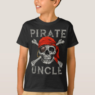 Pirat farbror Jolly Roger Skull & Crossbone Flagga T Shirt