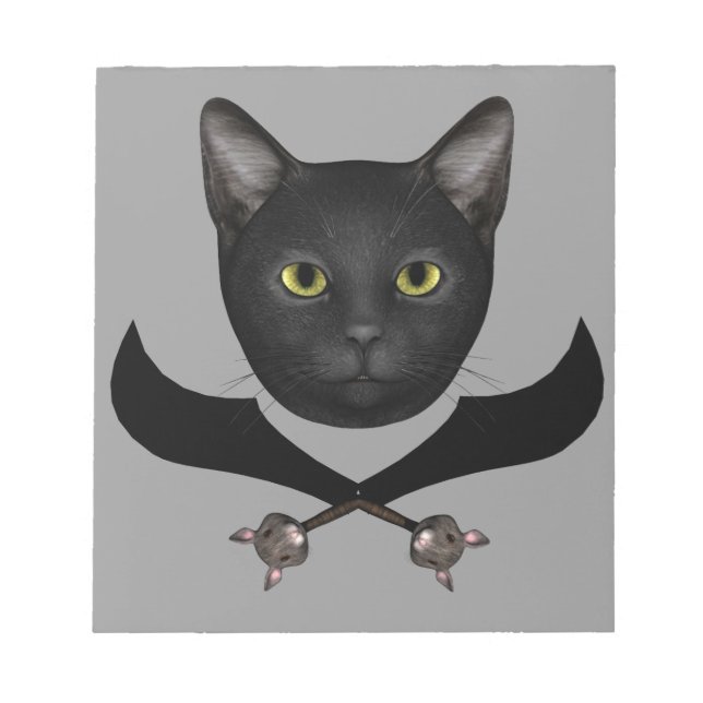 Pirat Flagga Cat Anteckningsblock (Framsida)