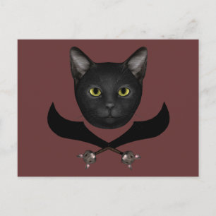 Pirat Flagga Cat Vykort