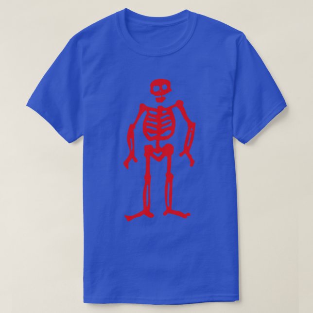 Pirat Flagga Pirat Low Red Skeleton Flagga T Shirt (Design framsida)