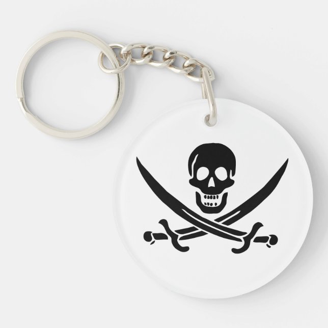 Pirat Flagga Skull, korsade ord (Framsidan)