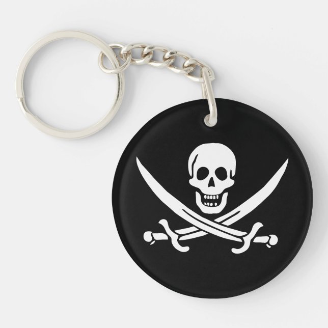 Pirat Flagga Skull, korsade ord (Framsidan)