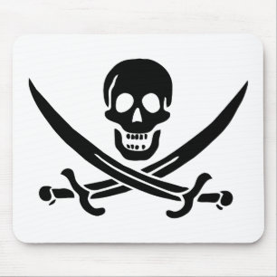 Pirat Flagga Skull, korsade ord Musmatta