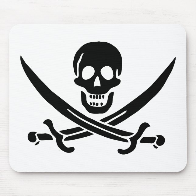 Pirat Flagga Skull, korsade ord Musmatta (Framsidan)