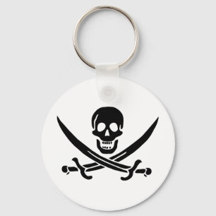 Pirat Flagga Skull, korsade ord Nyckelring