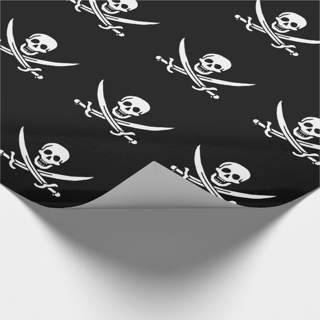 Pirat Flagga Skull, korsade ord Presentpapper (Hörn)