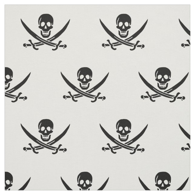 Pirat Flagga Skull, korsade ord Tyg (Provkarta)