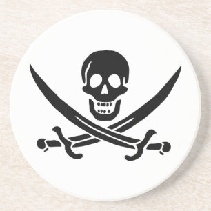 Pirat Flagga Skull, korsade ord Underlägg