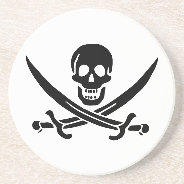 Pirat Flagga Skull, korsade ord Underlägg (Framsidan)