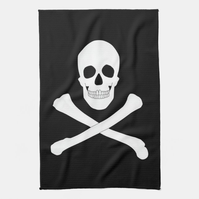 Pirat Flagga (Skull och Crossbone) (Jolly Roger) Kökshandduk (Vertikal)