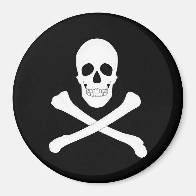 Pirat Flagga (Skull och Crossbone) (Jolly Roger) Magnet (Framsidan)