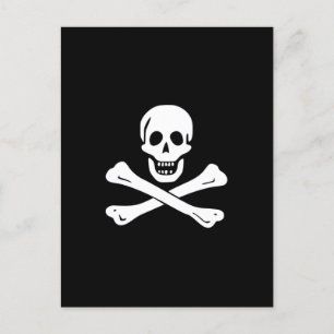 Pirat Flagga Skull och Crossbone Jolly Roger Vykort