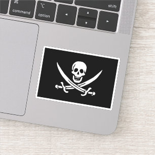 Pirat Flagga Skull och Crossed Swords Jolly Roger Klistermärken