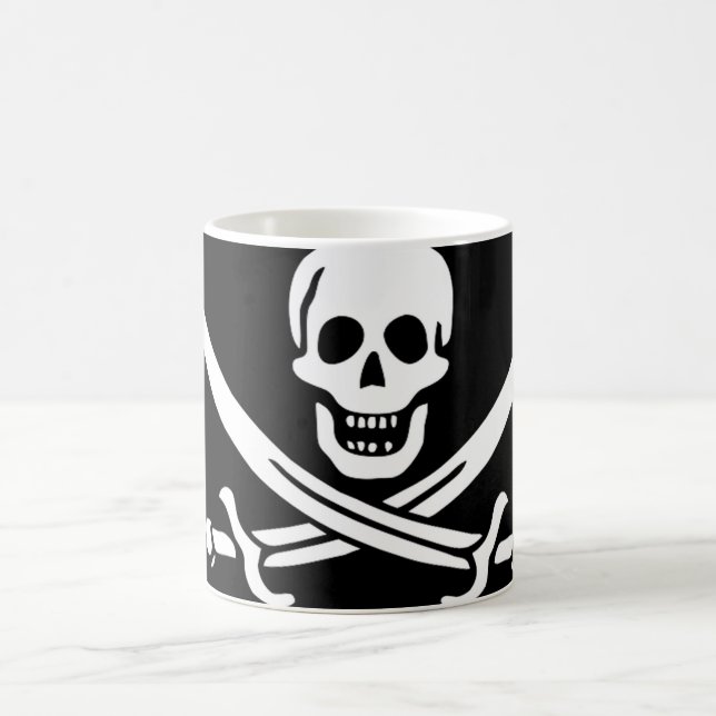 Pirat Flagga till kapten Calico Jack Rackham Magisk Mugg (Center)