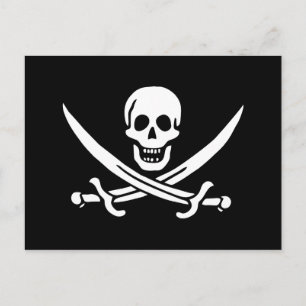 Pirat flagga vykort