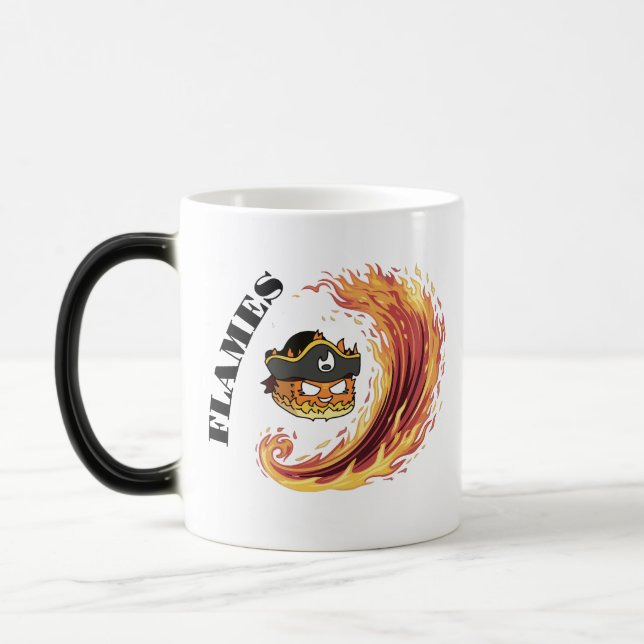 Pirat Flames mugg - Fiery Swashbucking Design (Vänster)