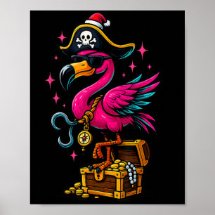 Pirat Flamingo Äventyr Karta Jolly Roger Hallowee Poster