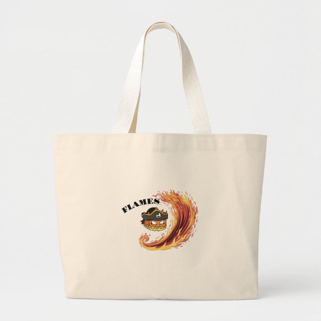 Pirat Flamor - Fiery Swashbucking Design Jumbo Tygkasse (Framsidan)