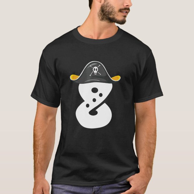Pirat födelsedag i 8 år t shirt (Framsida)