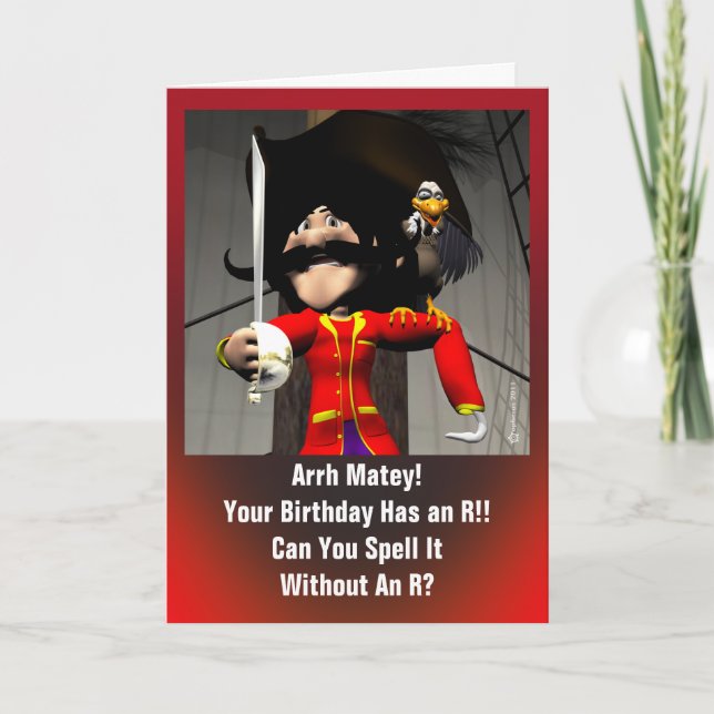 Pirat födelsedag kort (Framsida)