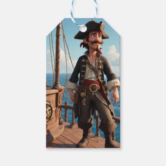 Pirat födelsedag presentetikett (Framsidan)