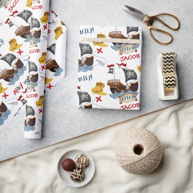 Pirat Födelsedagsfest Presentpapper (Hantverk)