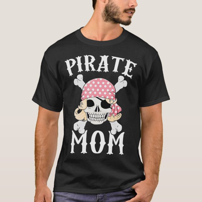 Pirat Födelsedagsfest Theme Mamma Mamma T Shirt (Framsida)