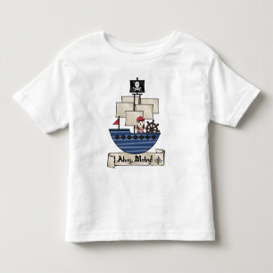 Pirat för skalle för piratfrakt   skelett- Matey T Shirt