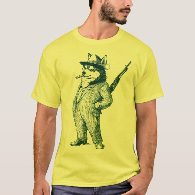 Pirat Fox-tecken - Sword, Skull Hat, T Shirt (Framsida)