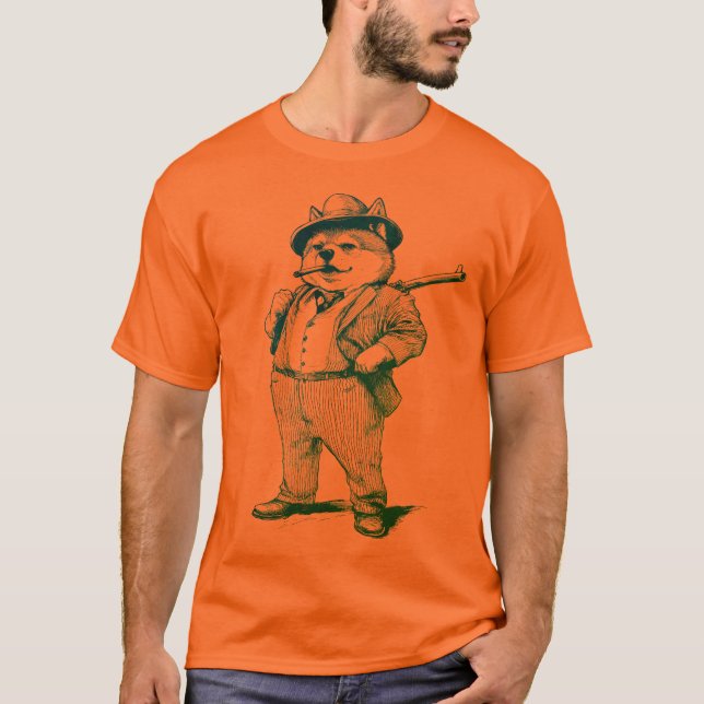 Pirat Fox-teckning - handritade Pirat-djur T Shirt (Framsida)