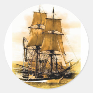 Pirat frakt 2 Round Sticker, Glossy Runt Klistermärke