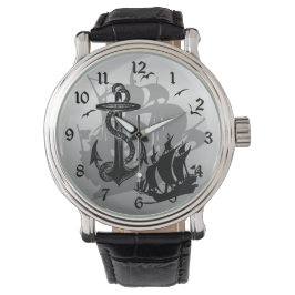 Pirat Frakt & Anchor Black Silhouette Watch 2 Armbandsur