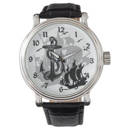 Pirat Frakt & Anchor Black Silhouette Watch Armbandsur